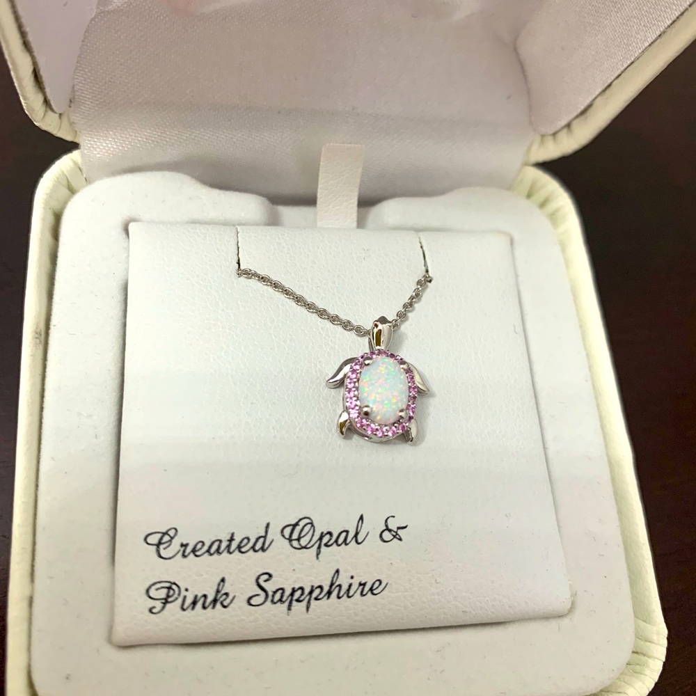 Opal & Pink Sapphire Necklace